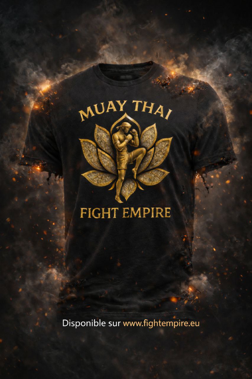 T-shirt noir – Nak Muay Lotus Édition