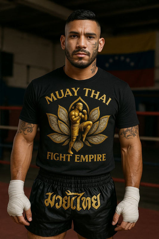 T-shirt noir – Nak Muay Lotus Édition